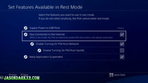 PS4 power saving settings