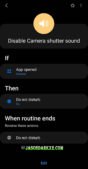 Disabling Camera Shutter sound Bixby Routines