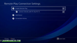 PS4 remote play connection settings
