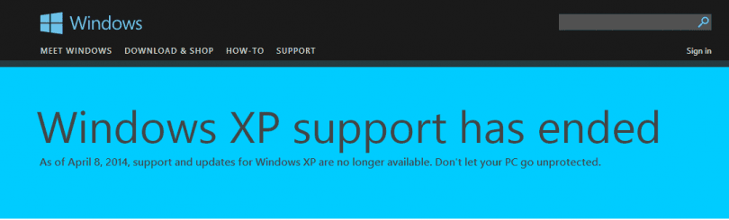 WindowsXPEnd message