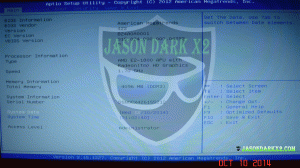 BIOS menu