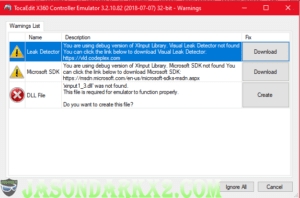 X360ce warning Message